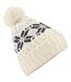 Beechfield Unisex Fair Isle Snowstar Winter Beanie Hat (Off White/Navy/Sky Blue) - UTRW2029-2