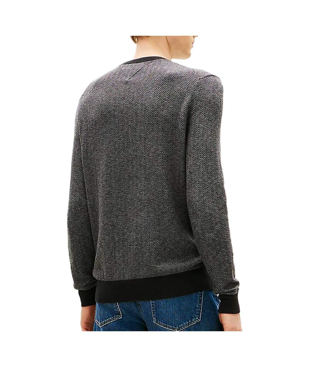 Pull gris chiné homme tommy hilfiger pima-2