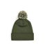 Bonnet Snowstar Unisexe Vert Olive Blanc Cassé Beechfield-2