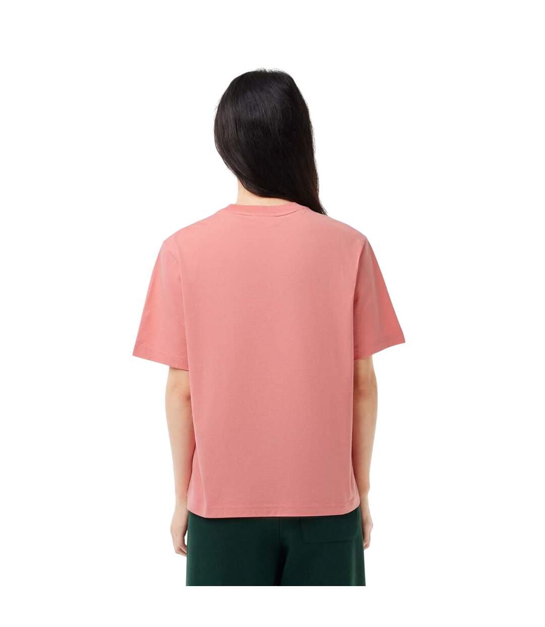 Womens/ladies Cotton Soft Relaxed Fit T-shirt Pink Lacoste-4