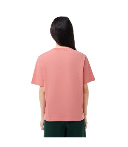 Womens/ladies Cotton Soft Relaxed Fit T-shirt Pink Lacoste