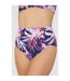 Gorgeous Womens/Ladies Arianna Palm Print High Waist Bikini Bottoms (Navy) - UTDH3693