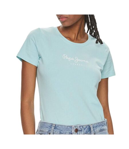 T-shirt bleu ciel femme pepe jeans new virginia