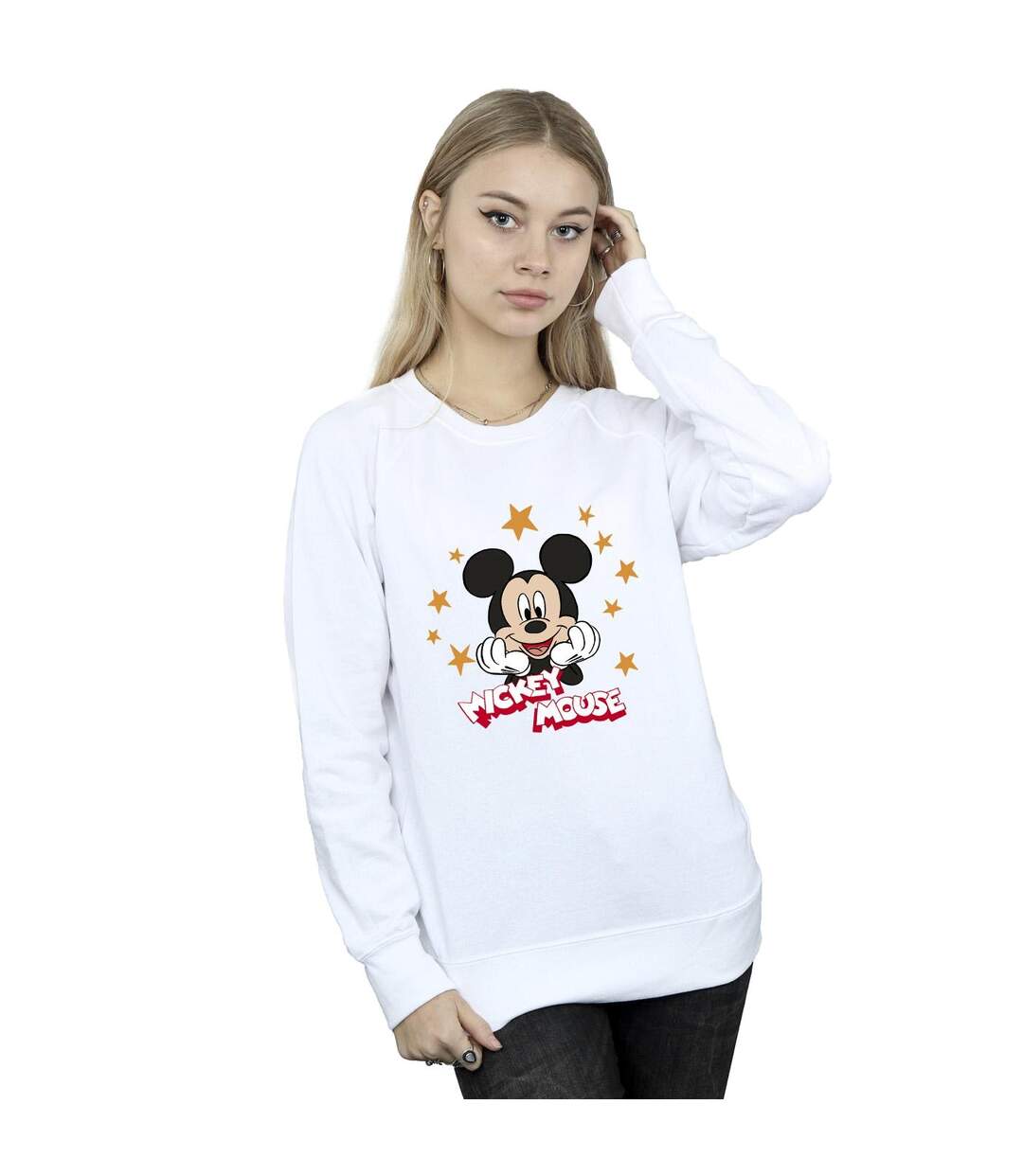 Disney Sweatshirt étoiles Mickey Mouse Femme/Ladies (Blanc) - UTBI28907-2