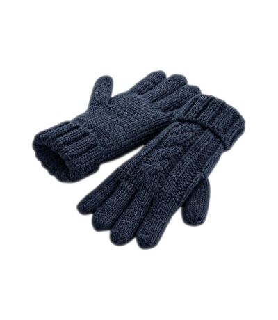 Beechfield Cable Knit Melange Gloves (Navy) - UTPC3951