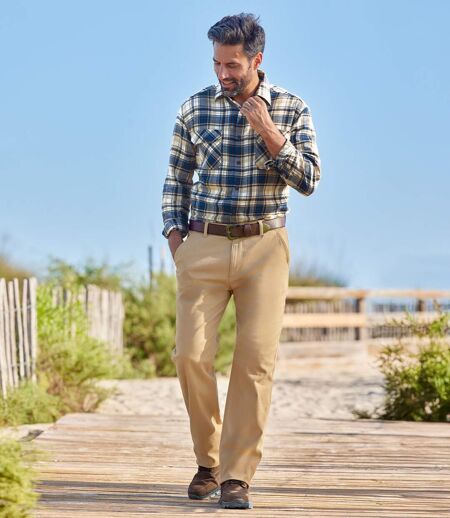 Beige Chino-Hose aus Twill