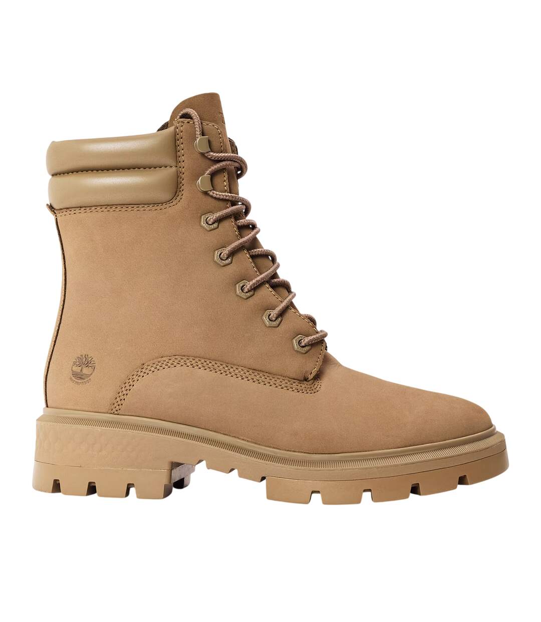 Womens/ladies Leather Lace Up Ankle Boots Taupe Grey Timberland-1