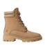 Womens/ladies Leather Lace Up Ankle Boots Taupe Grey Timberland-1