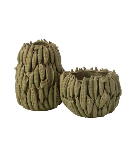 Vase Déco en Argile Petit Pois 38cm Vert
