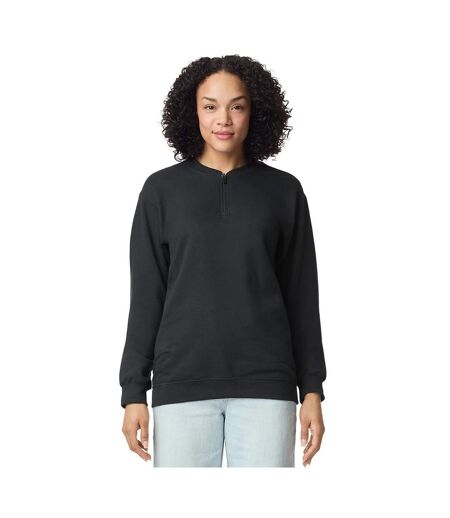 Unisex Adult Softstyle Midweight Quarter Zip Sweatshirt Black Gildan
