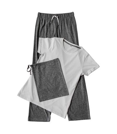 Towel City Womens/Ladies Pajama Set (White/Gray)