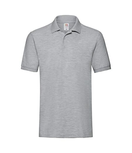 Polo manches courtes homme gris clair chiné Fruit of the Loom