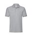 Polo manches courtes homme gris clair chiné Fruit of the Loom