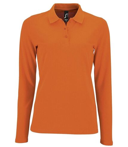 Polo manches longues - Femme - 02083 - orange