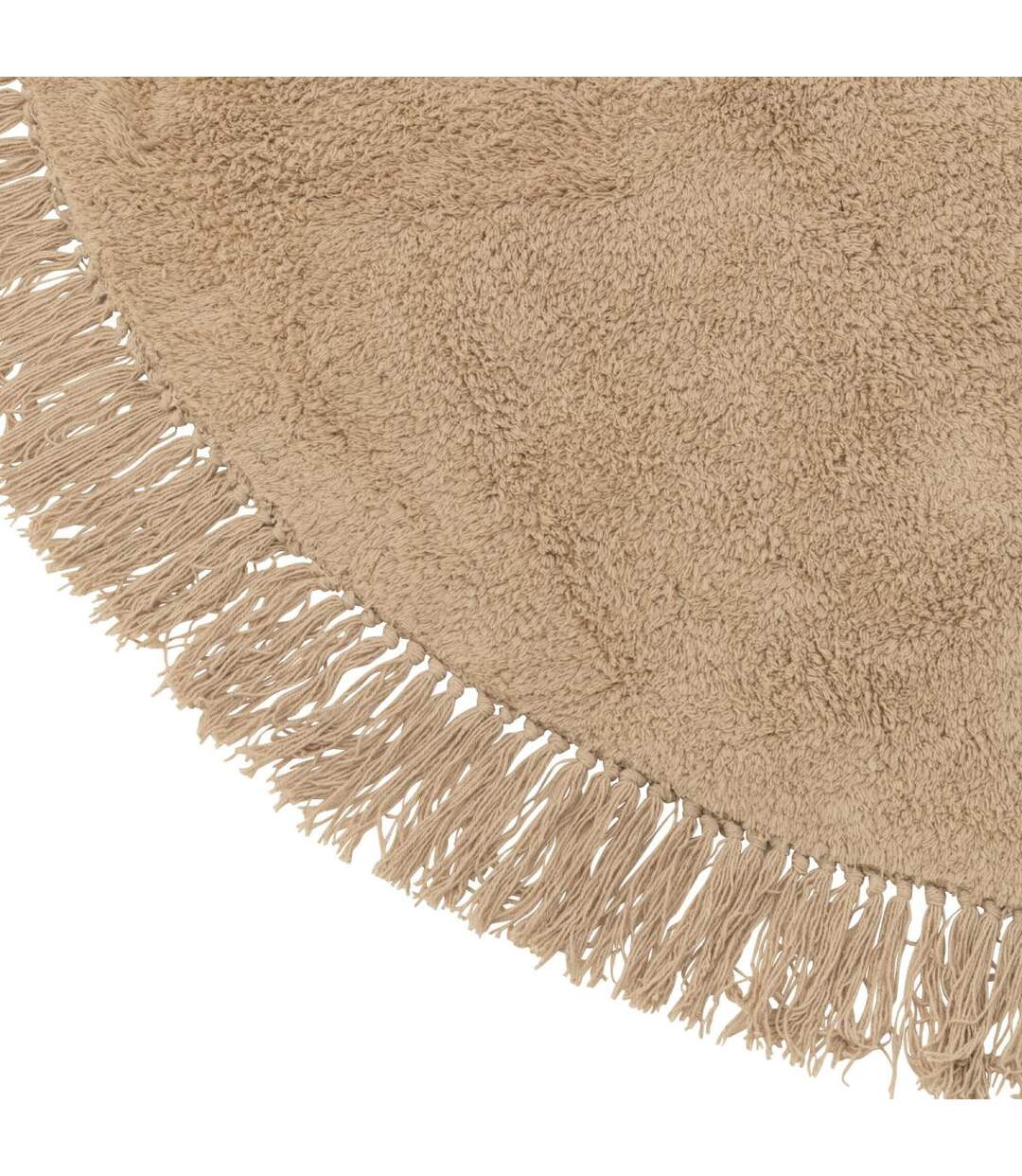 Tapis Rond à Franges Bohemia 150cm Beige Foncé-2