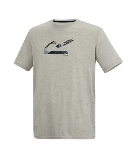 T-shirt Motif/style Paysage Fingal Homme Blanc Cassé Chiné Regatta
