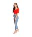 Womens/ladies Balloon Sleeve Crop Top Red Be You-4