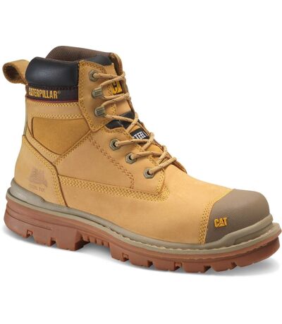 CAT Lifestyle Mens Gravel 6 Leather Safety Boots (Honey) - UTFS10877