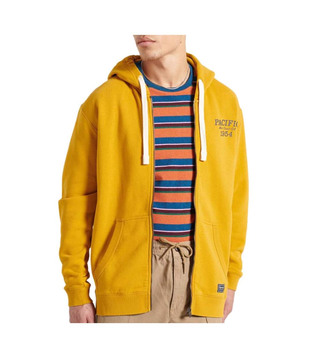 Sweat zippé jaune homme superdry frontier - m-1