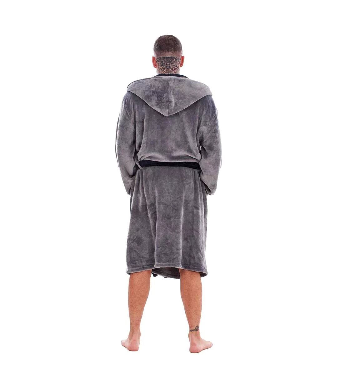 Robe De Chambre Homme Gris Noir Keanu-3