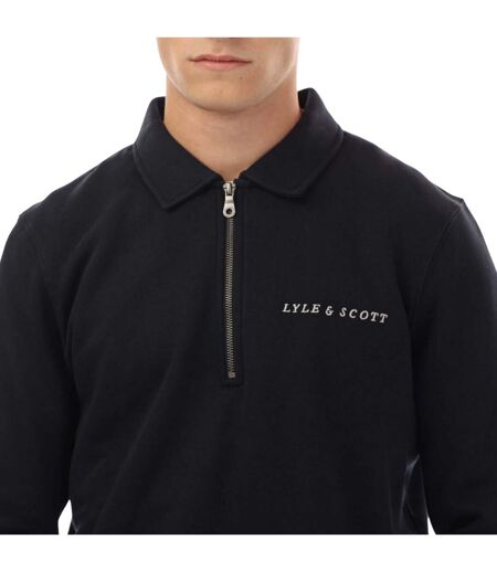 Mens Collared Quarter Zip Sweatshirt Navy Lyle & Scott