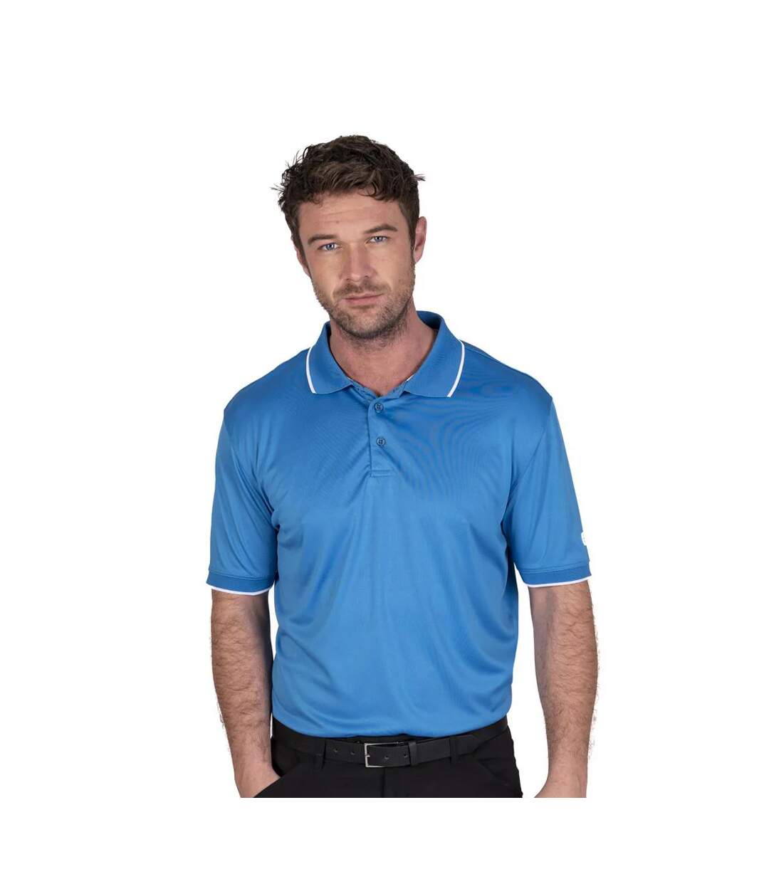 Polo homme bleu ciel azur Island Green