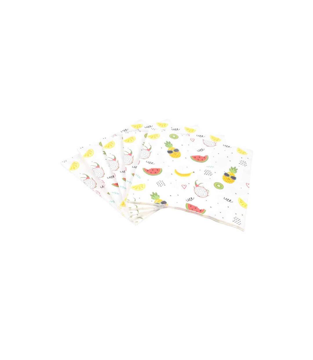 Lot de 20 Serviettes en Papier Happy Sunshine 33x33cm Blanc-1