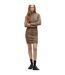 Womens/ladies Ninky Bodycon Dress Brown Black Hugo-1