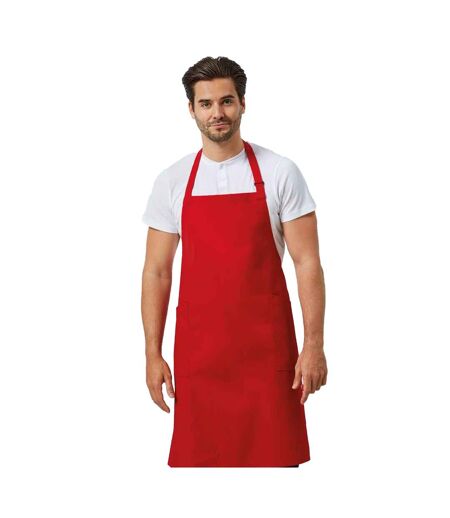 Organic fairtrade certified recycled full apron one size red Premier