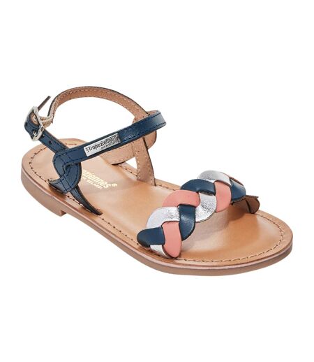Sandale Plate Cuir Enfant Les Tropeziennes Bonbon