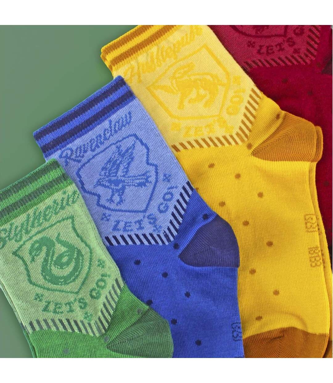 4 Pack Novelty Harry Potter Houses Socks for Men and Women-3