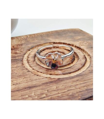 Dainty Silver Simple Stacking Sunflower Adjustable Daisy Ring