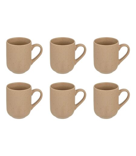 Lot de 6 Mugs en Céramique Lya 30cl Taupe