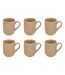 Lot de 6 Mugs en Céramique Lya 30cl Taupe-1