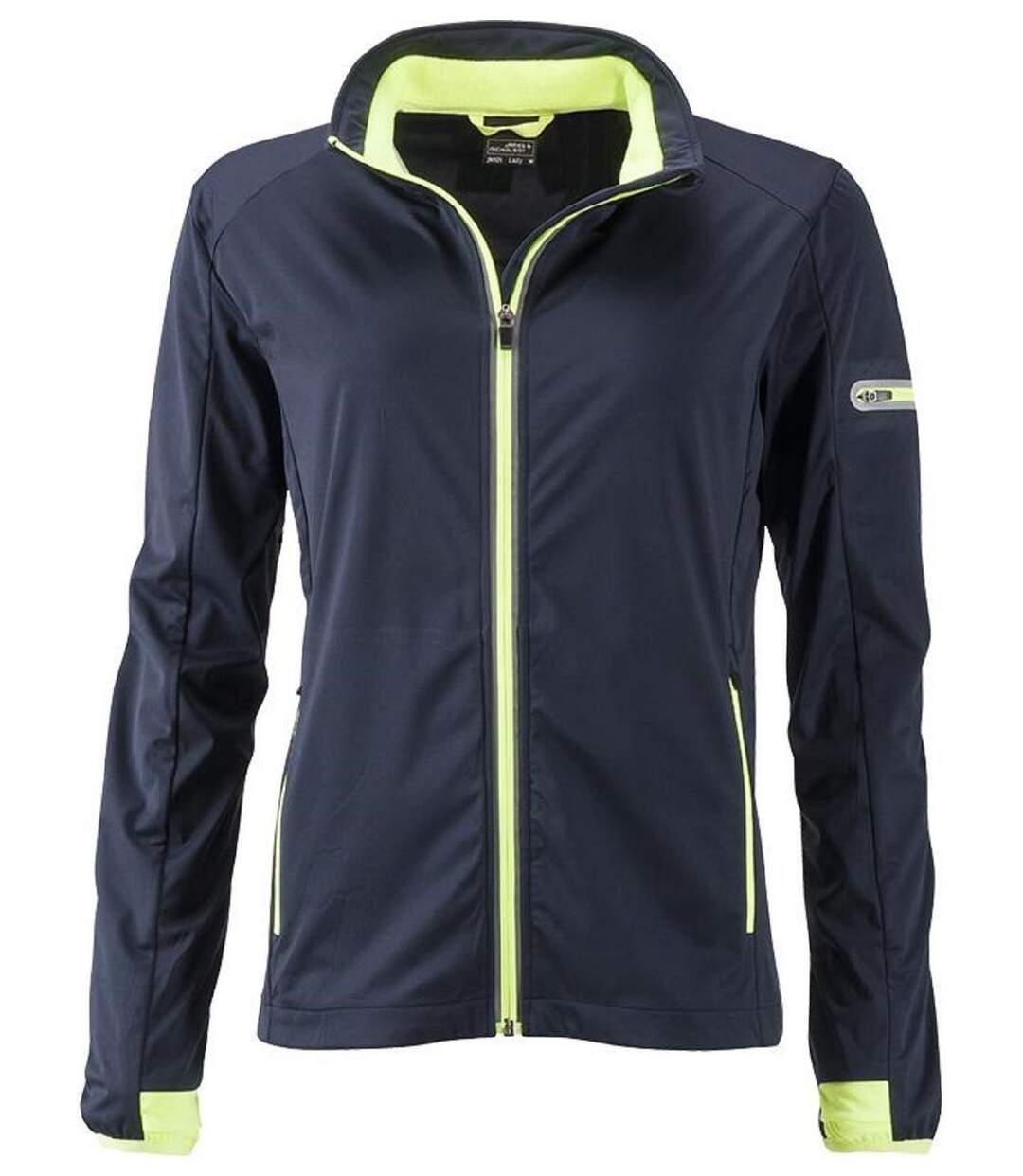 Veste softshell sport - Femme - JN1125 - bleu marine et jaune vif-1