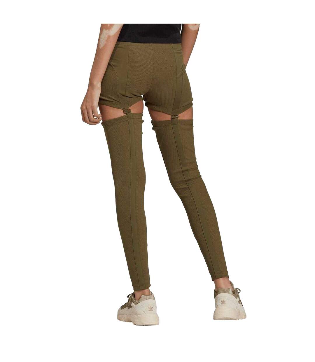 Legging Motif/style 2-en-1 Femme Vert Adidas-2