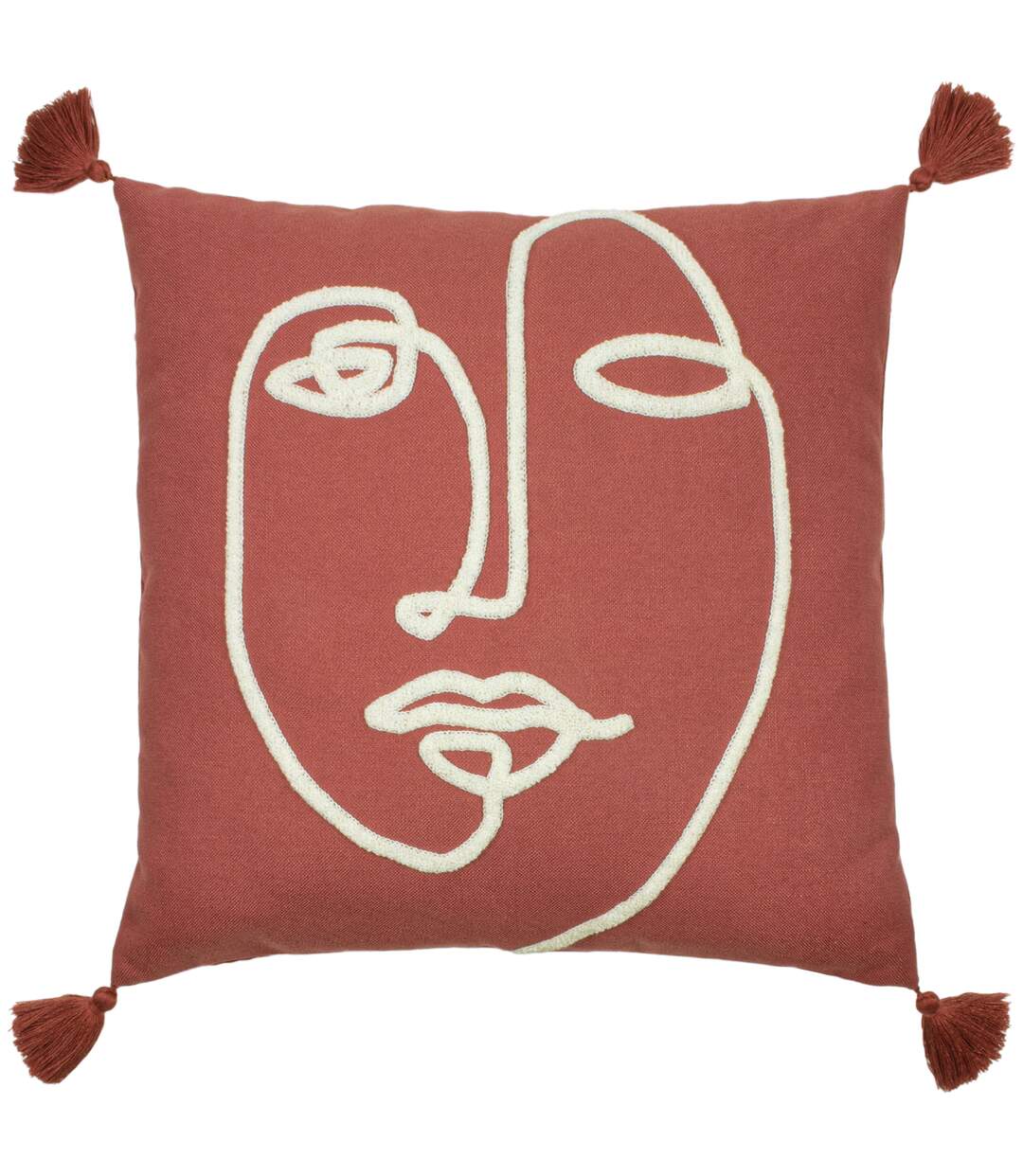 Uno face cushion cover one size brick red Furn-1