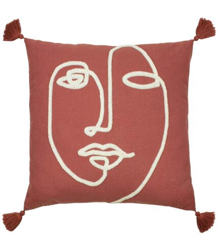 Furn Uno Face Throw Pillow Cover (Brick Red) (One Size) - UTRV2174