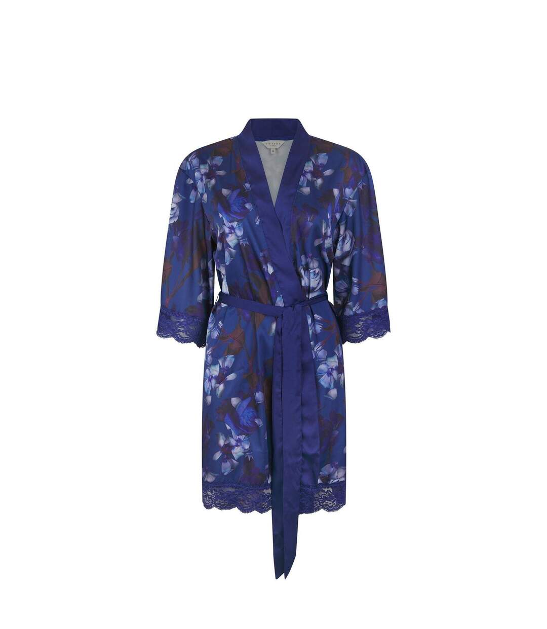 Womens/ladies Taylor Silk Dressing Gown Dark Blue Ted Baker-2