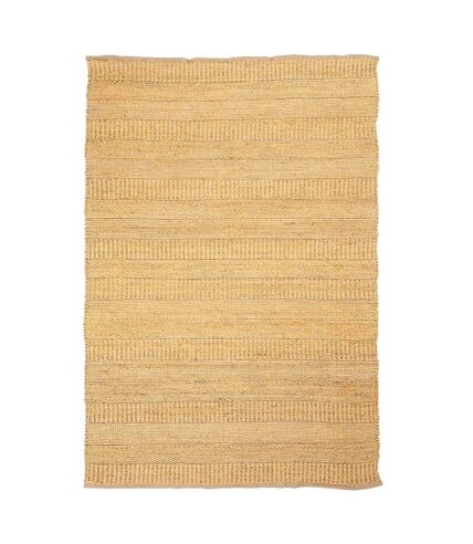 Tapis jute rectangle fait à la main motif faux uni