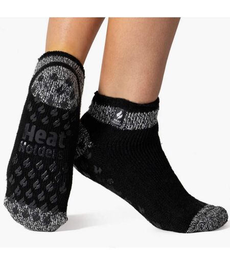 3 Pair Ladies Ankle Slipper Socks | Fleece Low Cut Fluffy Socks with Grippers