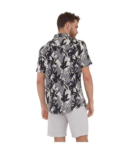 Chemise Motif/style Imprimé Feuille Homme Noir Threadbare
