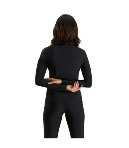 Womens/ladies Zipped Long-sleeved Rash Guard Black Speedo