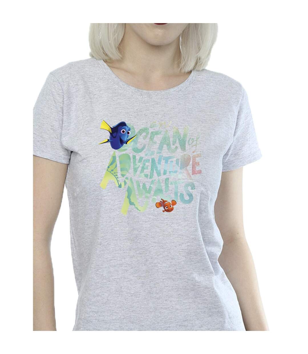 Disney T-shirt en coton Womens/Ladies Finding Dory Ocean Of Adventure (Gris sportif) - UTBI20189-3