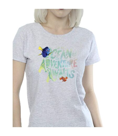 Disney T-shirt en coton Womens/Ladies Finding Dory Ocean Of Adventure (Gris sportif) - UTBI20189