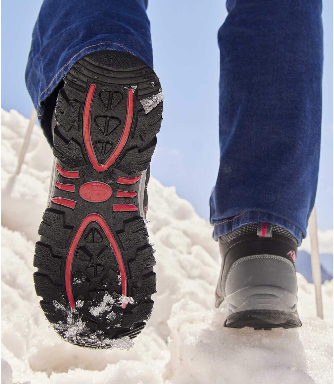Men's Team Trek Hiking Shoes - Gray Black Red Atlas For Men
