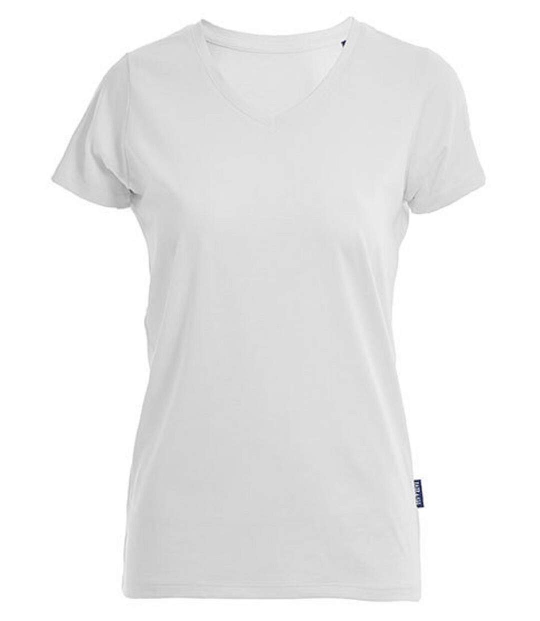 T-shirt manches courtes col V - Femme - HRM202 - blanc-1