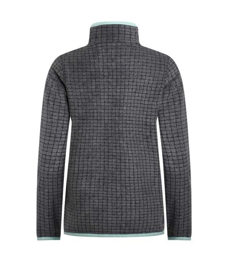 Womens/ladies tilly grid full zip fleece jacket navy Weird Fish