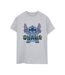 Disney Womens/Ladies Lilo And Stitch Ohana Blue Glitch Cotton Boyfriend T-Shirt (Gris sportif) - UTBI30267-1