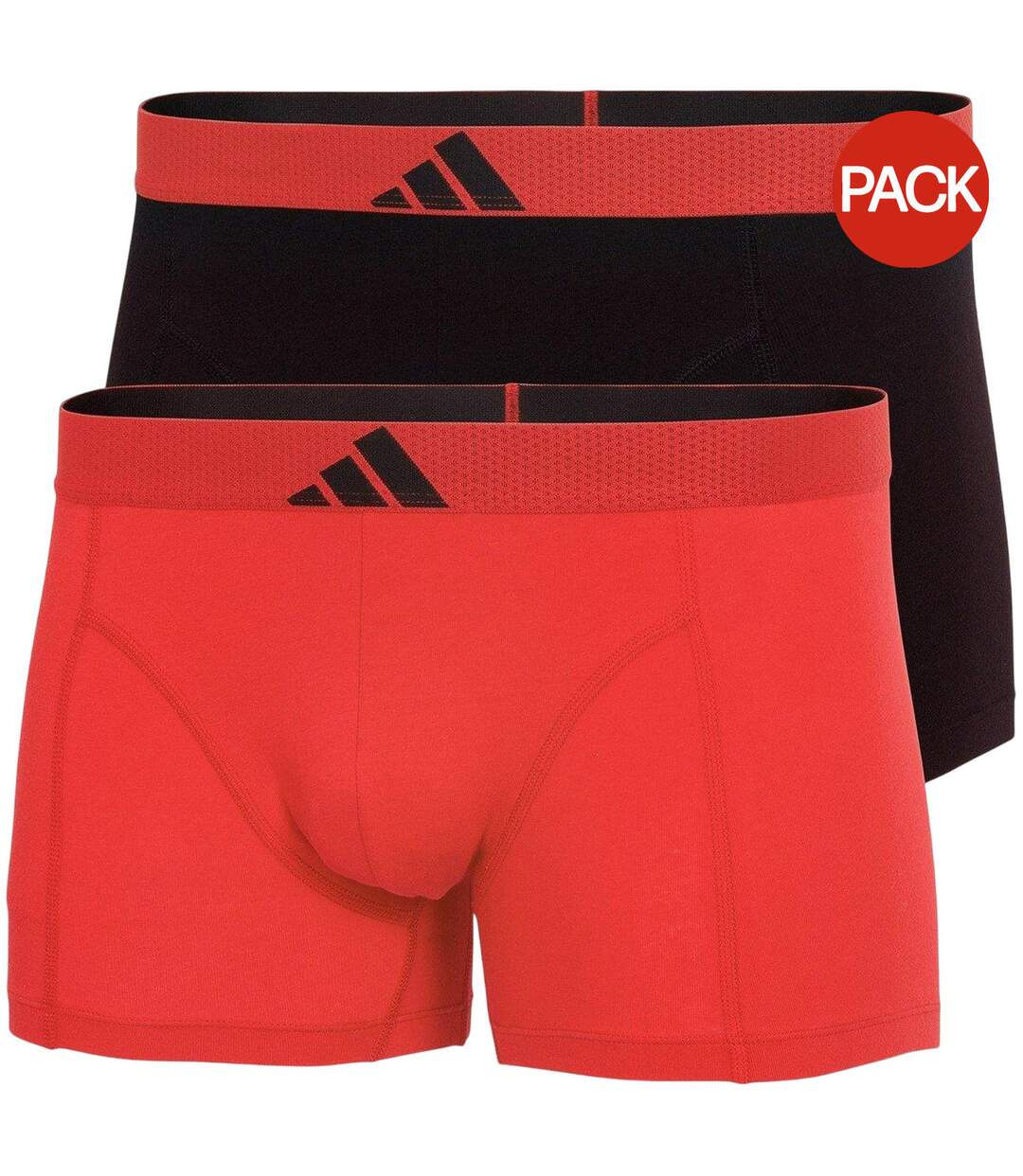 Pack Of 2  Mens Active Flex Boxer Briefs  Red Black Adidas-2